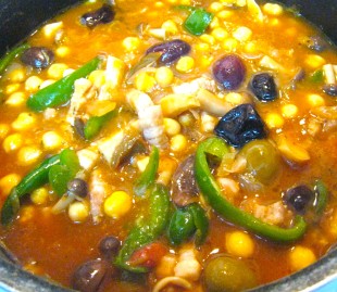ひよこ豆と野菜とオリーブのスープ